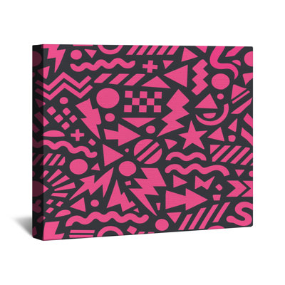 Pink Geometric Shapes Canvas Gallery Wrap in Many Sizes