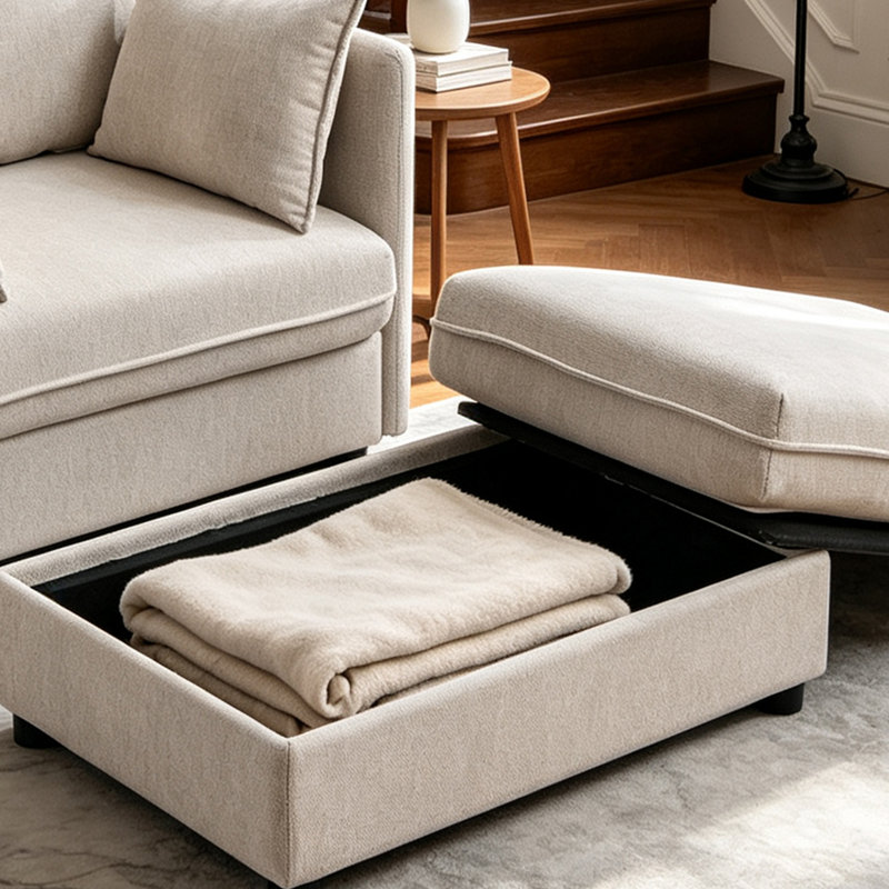 Fauteuil d'appoint surdimensionné de 103,5 cm de large, canapé-lit nuage en chenille à assise profonde avec repose-pieds
