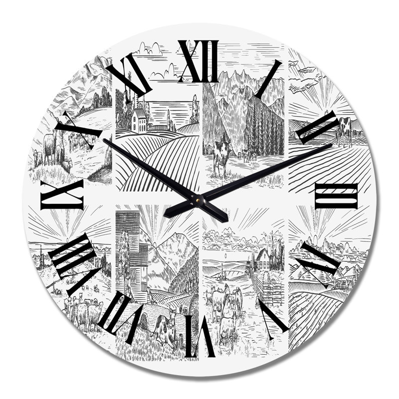 Horloge murale traditionnelle A Village, Grand