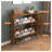 Rustic Brown Narrow Shoe Storage Cabinet with 2 Flip Drawers, Freestanding Entryway Shoe Organizer with Mirror Door and Metal Legs