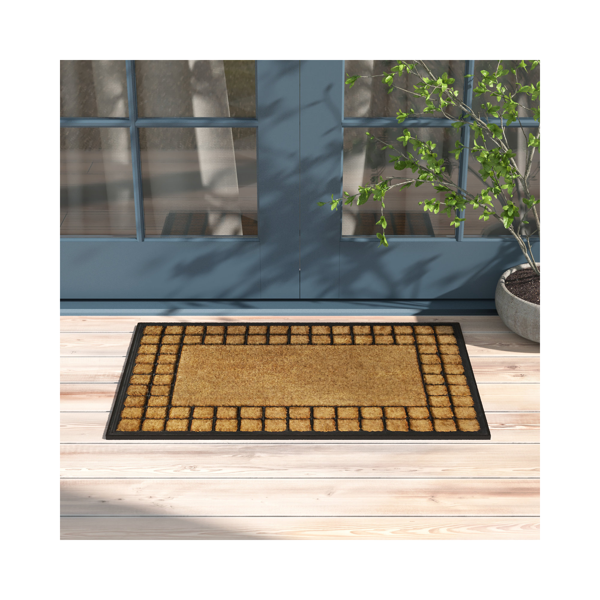 Eaton Non-Slip Geometric Outdoor Doormat