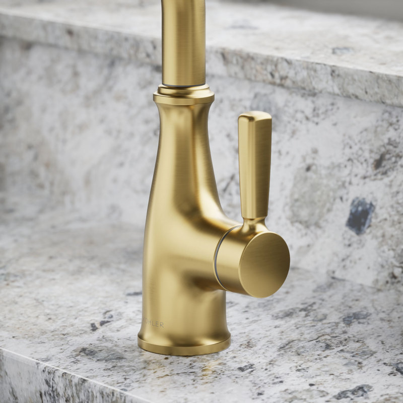 Traditional Beverage Faucet, Vibrant Brushed Moderne Brass