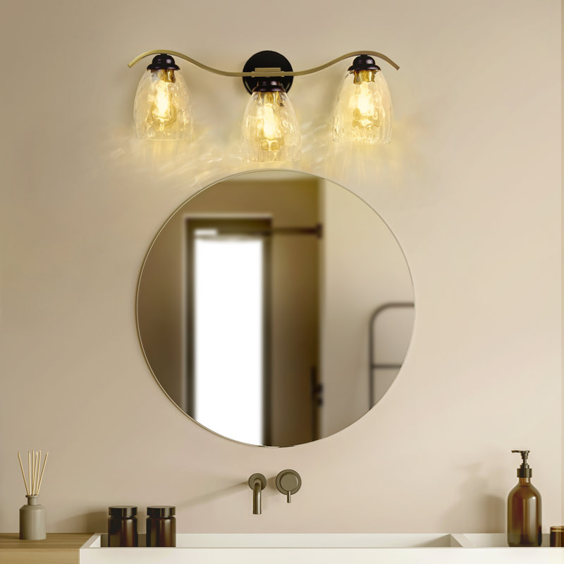 Luminaire de salle de bain mural moderne à 3 lumières à intensité variable