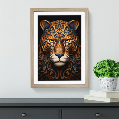 Leopard Op - Single Picture Frame Print on Wood