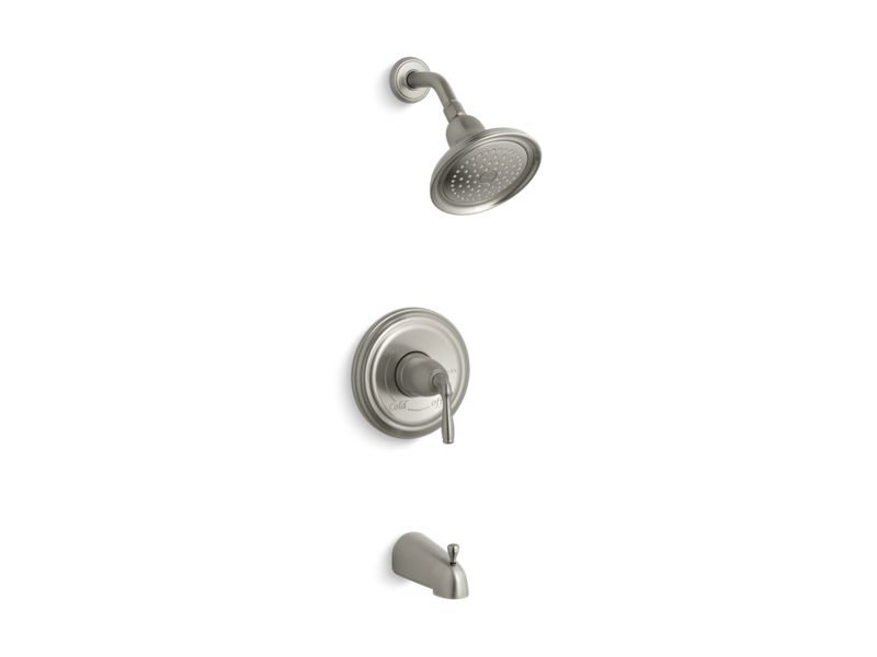 Ensemble de garniture de douche et de baignoire Kohler Devonshire Rite-Temp avec bec coulissant ou NPT, valve non incluse