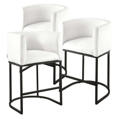 Ensemble de 3 tabourets de bar avec dossier ergonomique et structure en métal