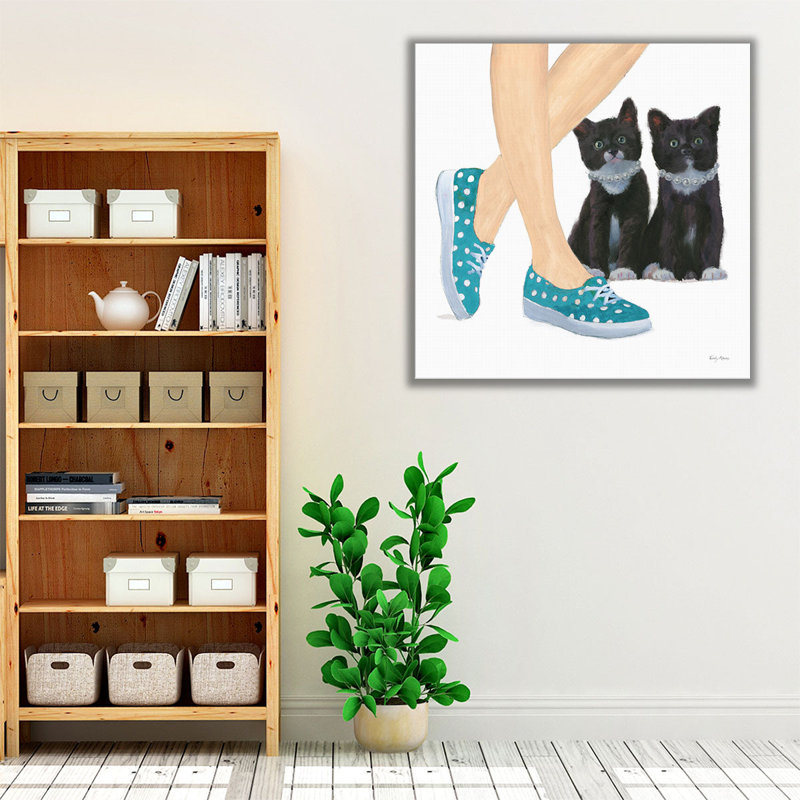 «Cutie Kitties III», reproduction d'art sur toile, H 12 po x l 12 po