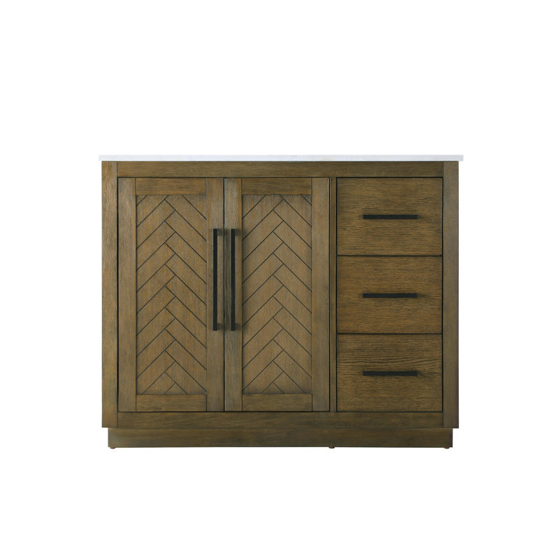42 inch Single Bathroom Vanity, Hazel Oak