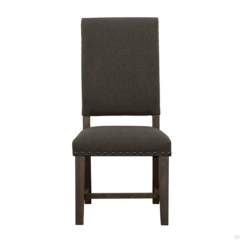 Chaise d'appoint rembourrée (ensemble de 2), Gris, Noir