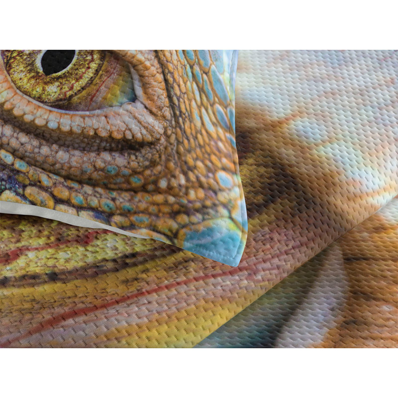 Reptile Polyester Coverlet, King Bedspread + 2 Shams