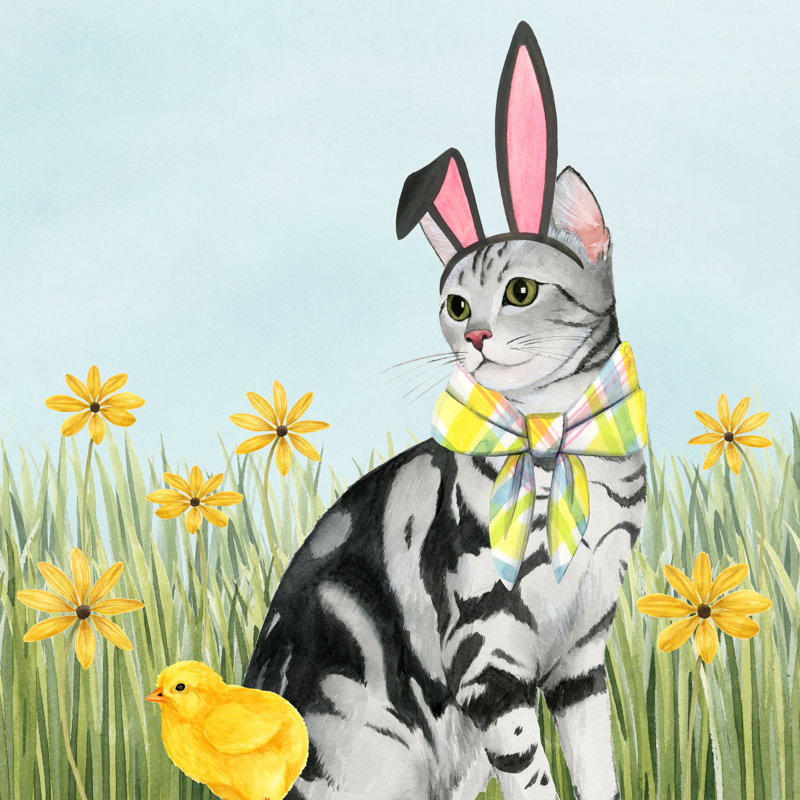 Easter Cats III by Grace Popp - Wrapped Canvas Painting, 76cm H x 76cm W