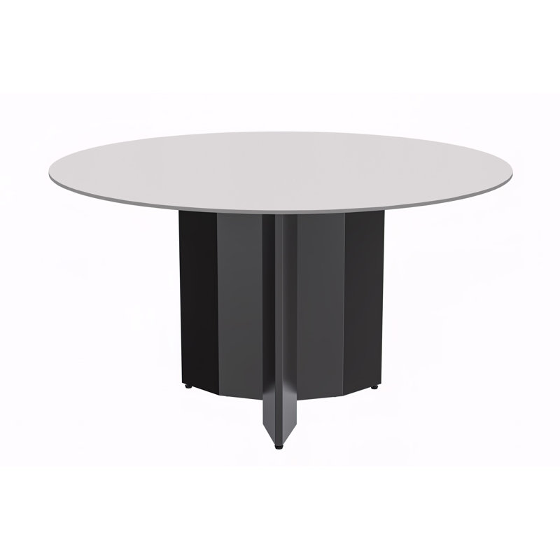 Table de salle à manger ronde Jabez, Blanc uni, H 29,5 po x l 60 po x P 60 po