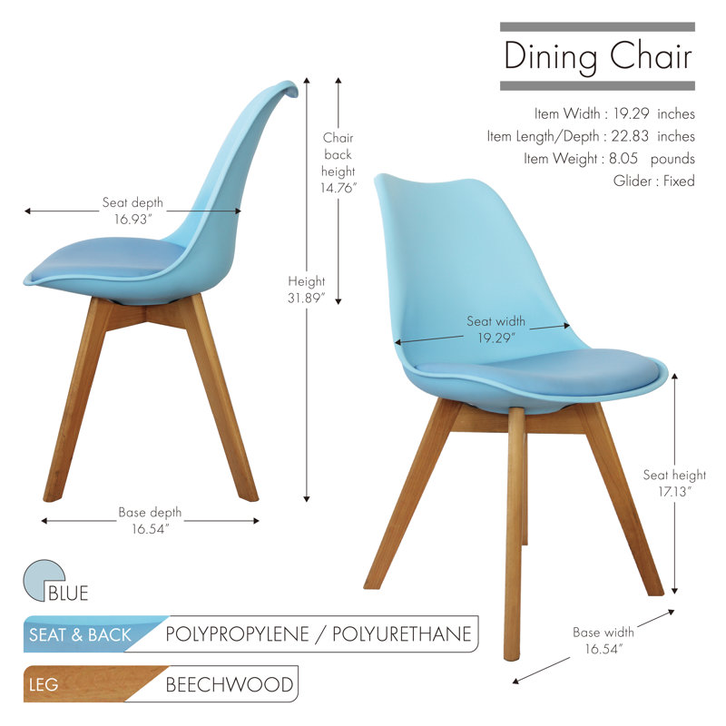 Chaise d'appoint rembourrée en polyuréthane Borum, Bleu