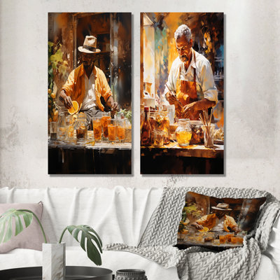 Cuban Cofee Amber Preparation - Coffee Canvas Prints Set Of 2