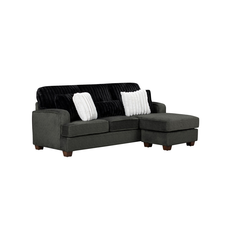 Coussins réversibles Modern, Tissu gris foncé
