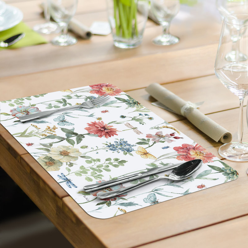 Spring Meadow Bunny 4-Pack Reversible Flexible Plastic Placemat