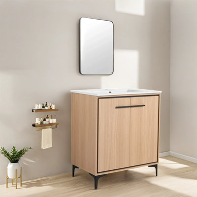 Kaydien 30'' Single Bathroom Vanity with Ceramic Top