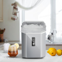Nugget Ice Maker Countertop with Soft Chewable Ice, Zstar 10,000pcs/44Lbs/Day, Portable Ice Machine with Ice Scoop, Self-Cleaning and Timer Function