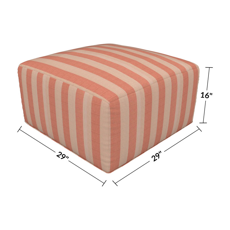 Repose-pieds rembourré Praia Sunbrella, H 16 po x l 29 po x P 29 po, Sunbrella® rayé expressif