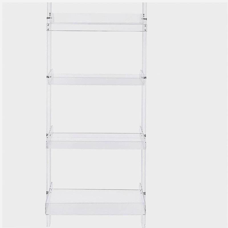 Bibliothèque transparente en acrylique trapézoïdale