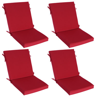 Coussins de chaise d'extérieur 18 po x 36 po x 3,15 po (ensemble de 4), coussin de patio en mousse viscoélastique avec bord en cascade