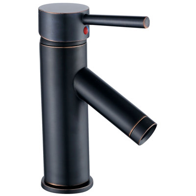 Robinet de lavabo de salle de bain à vasque courte à fixation sur le comptoir Euro Collection - Bronze huilé