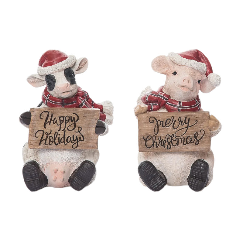  Ensemble de 3 décorations de Noël en résine