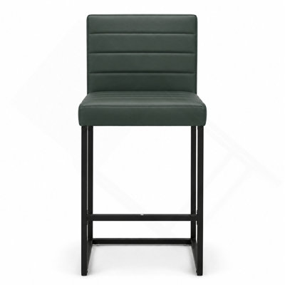 Ensemble de 4 tabourets de bar de 25,6 po de hauteur comptoir avec coussin en polyuréthane et dossier de chaises de bar modernes pour îlot de cuisine avec pied en métal pour le bureau de la salle à manger du restaurant