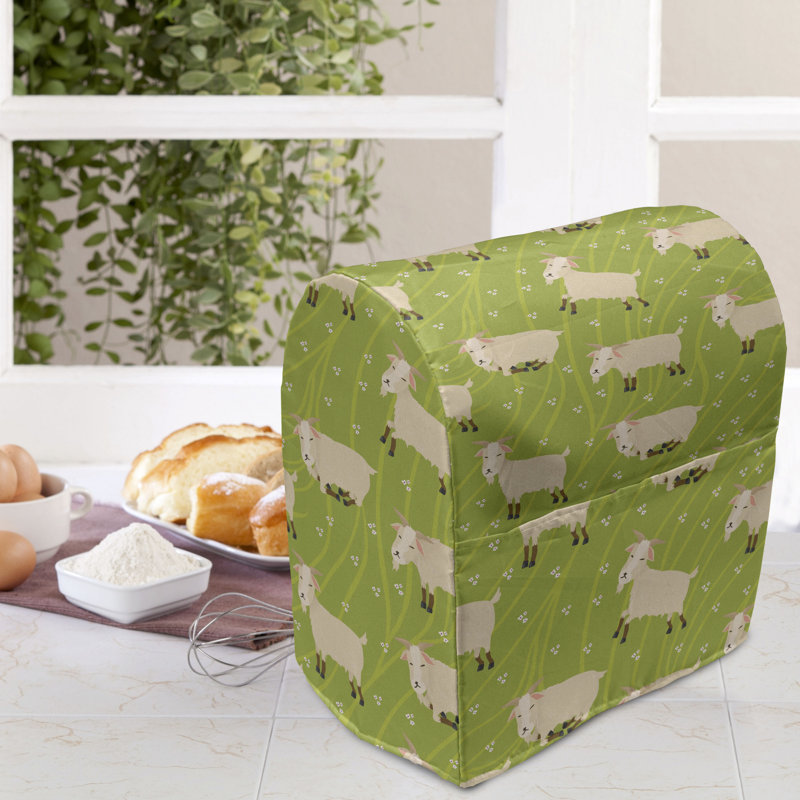 Housse pour batteur sur socle vert pomme / beige