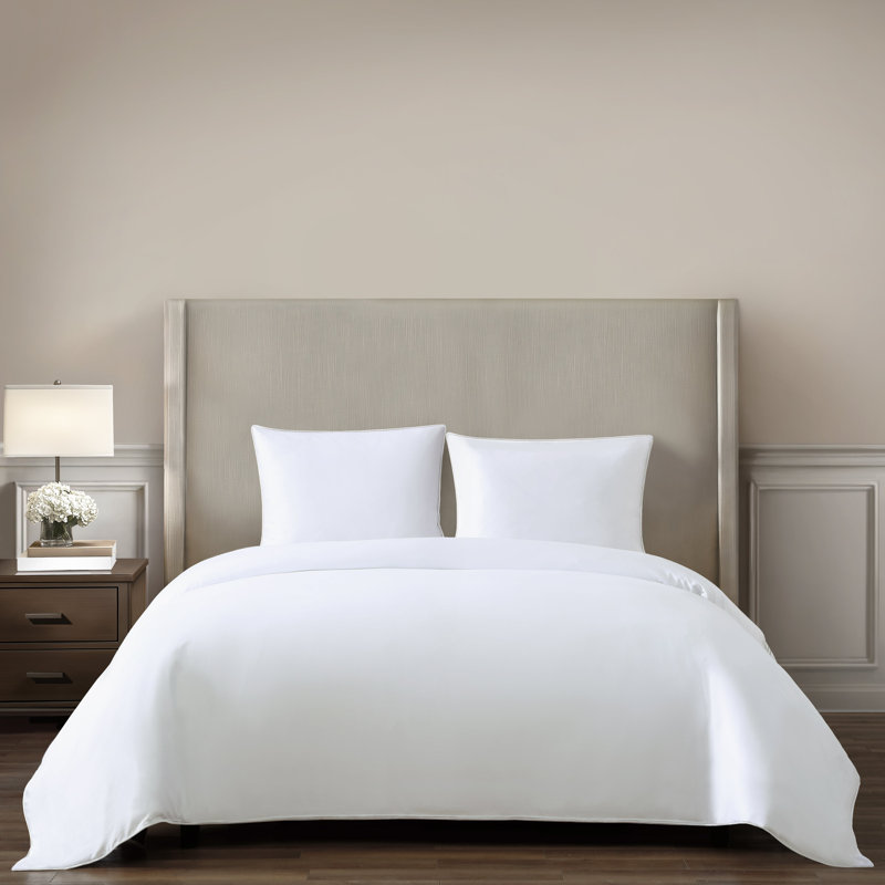 Silken Sateen TENCEL Duvet Cover Set , White, King