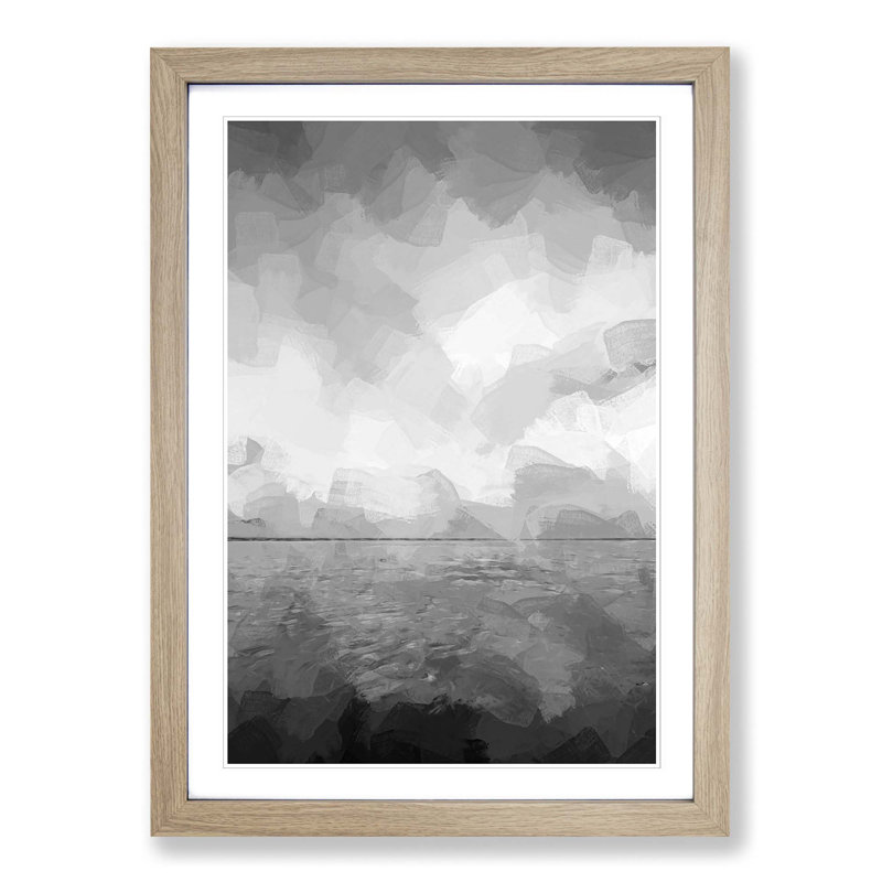 Beach Horizon in Abstract - Picture Frame Photograph Print, Oak Framed, 87cm H x 62cm W x 2cm D