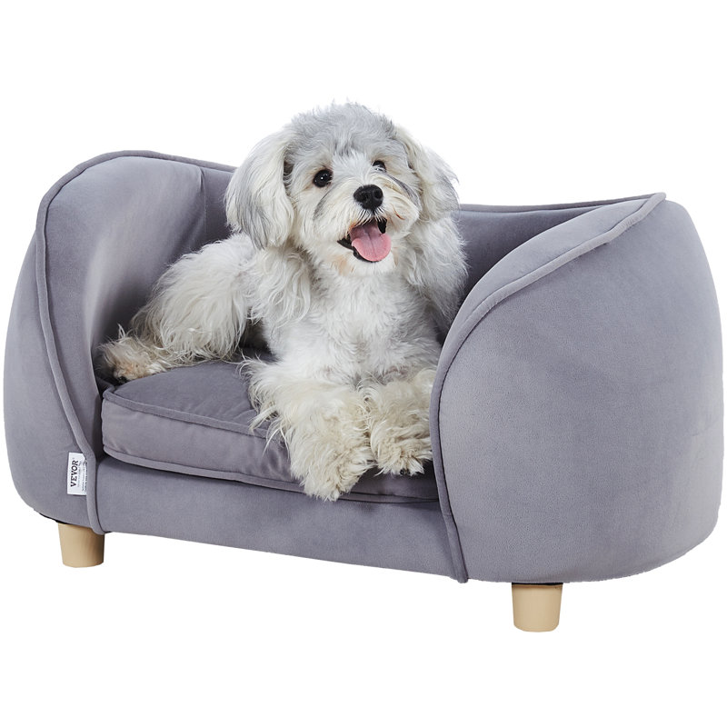 Velvet Pet Bed, Grey