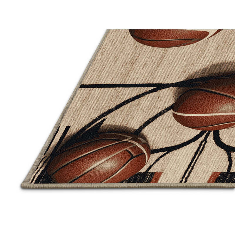  Washable Racquetball Sports Area Rug, Carré 3 pi