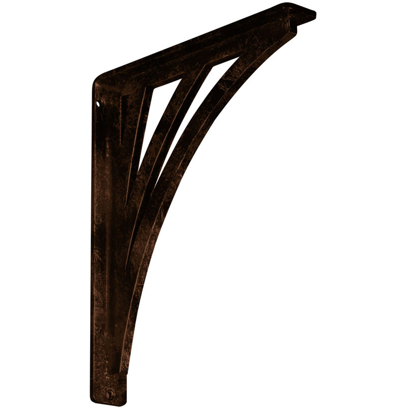 Nevio Wrought Iron Bracket, Antiqued Copper, 12" H x 1.5" W x 10" D