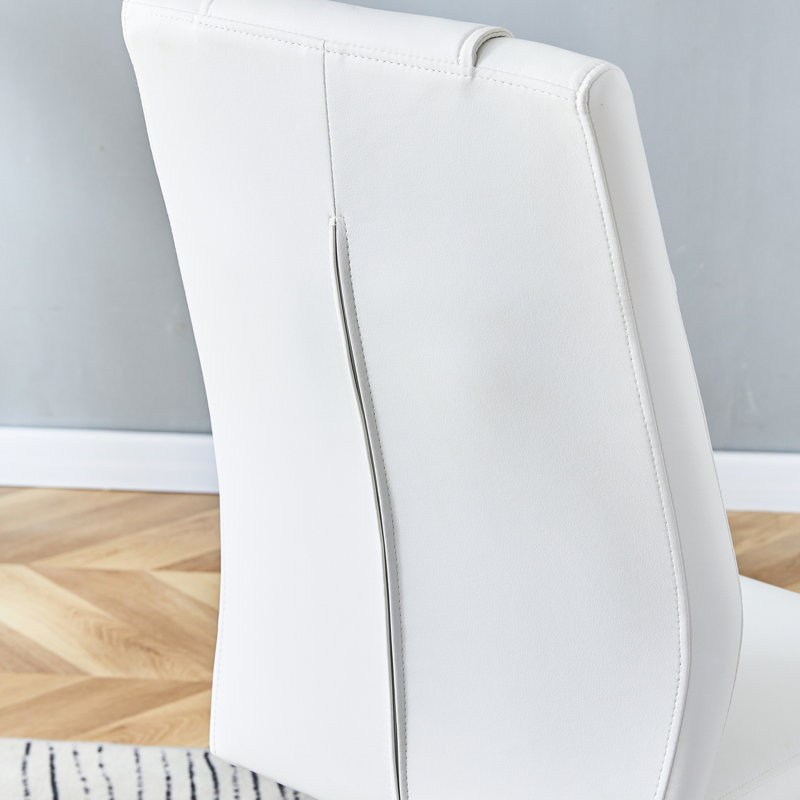 De 6 chaises de salle à manger élégantes avec siège rembourré en similicuir et pieds en métal