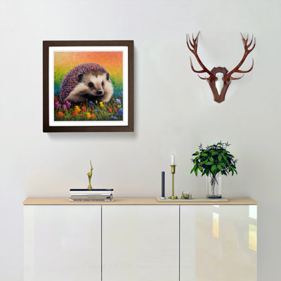 Hedgehog Colour Field - Framed Print