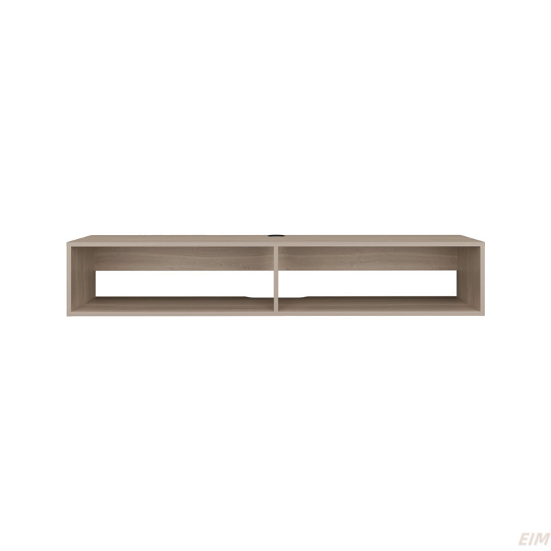 Meuble télé H 10,4 po avec 2 tablettes (meuble télé), Chêne clair