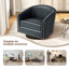 75.2Cm Wide Tufted Swivel Barrel Chair-1989487590