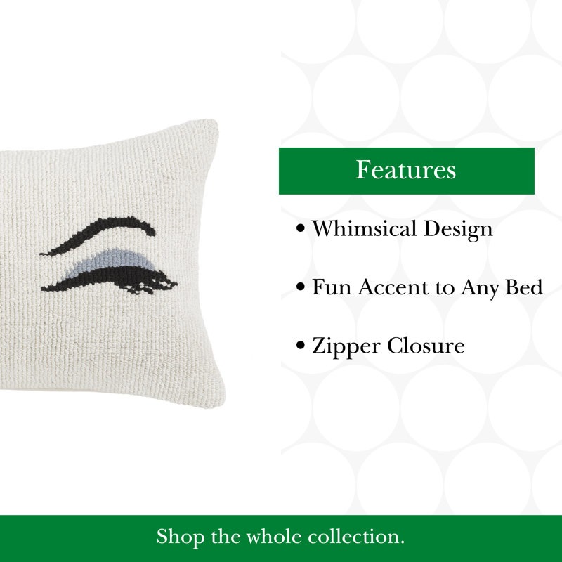 Kate Spade New York Wink Throw Pillow, 14" x 20" Textured, White Decorative Pillow for Bed or Sofa , White