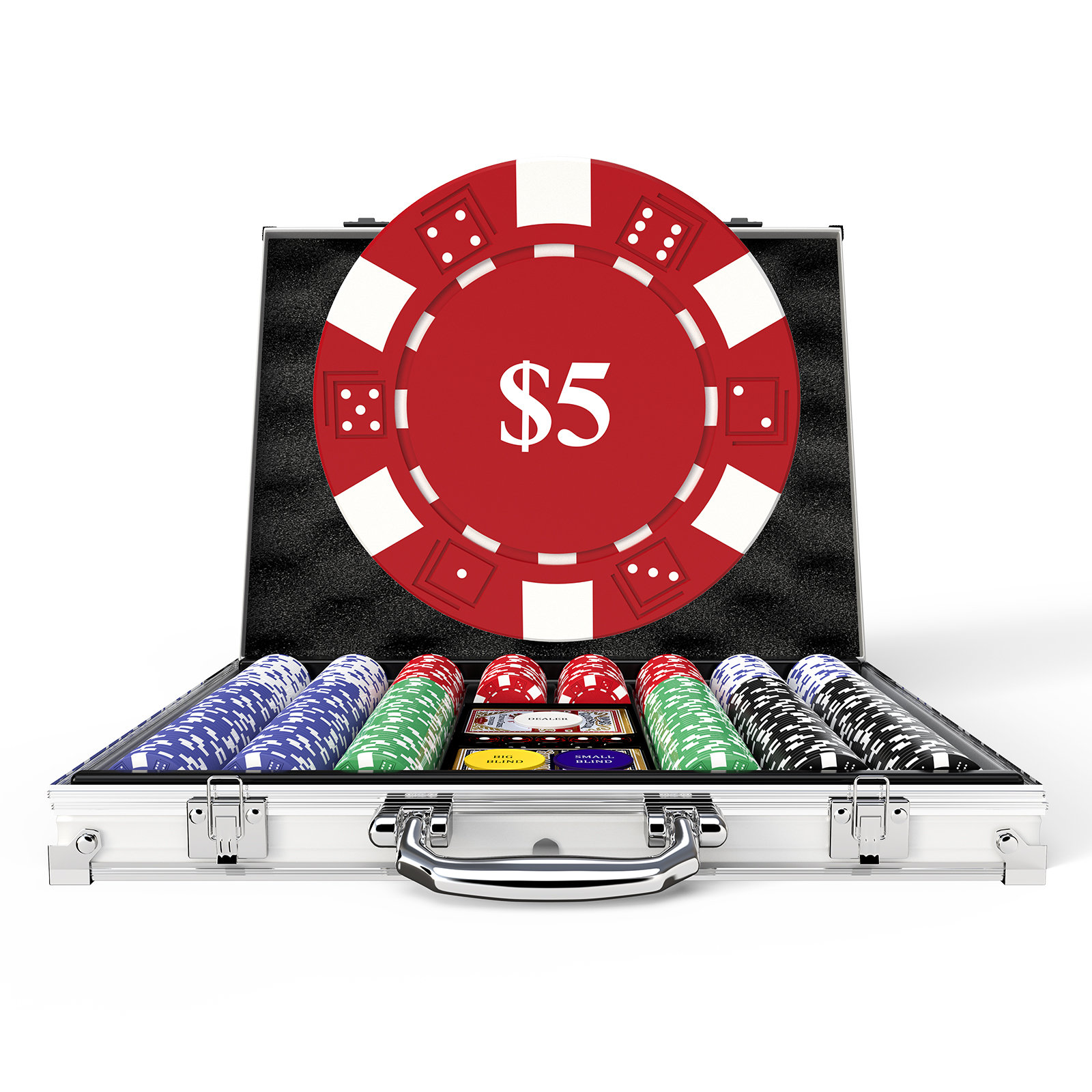 HEITOK Premium Poker Chip Set with Denominations, 500 Count 11.5 Gram