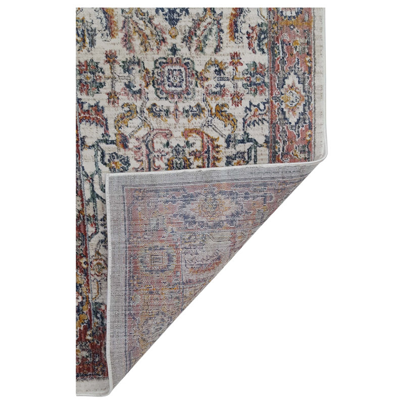 Oriental Machine-Made Ivory / Red, Runner 2'8" x 8'
