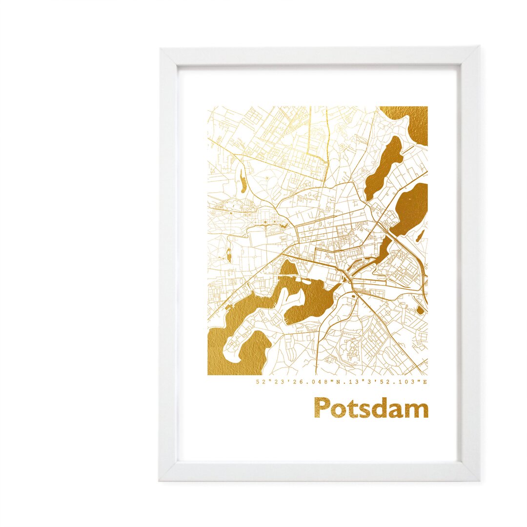 Gerahmtes Papierbild - Grafikdruck „Potsdam Map”