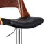 Moderne, hauteur réglable, tabouret de bar pivotant, losange, siège incurvé, pivot à 360 °, look rétro, noir, design américain, support en métal de style rétro, dossier, finition, tour, élément moderne