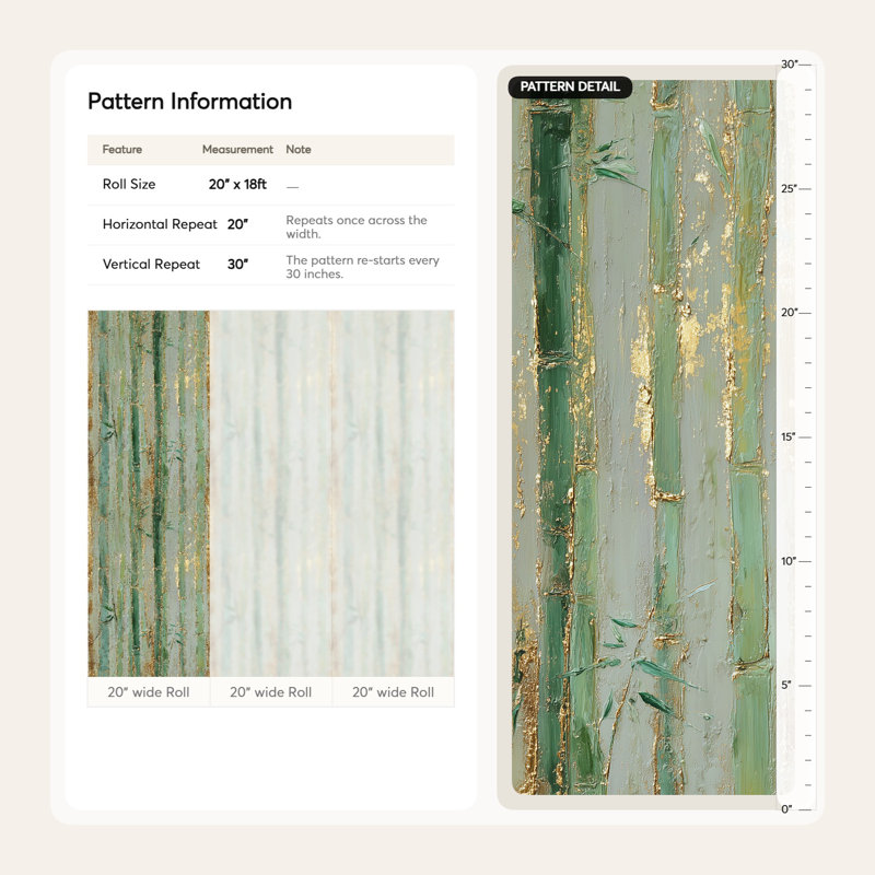 Rouleau de papier peint mural en bambou amovible