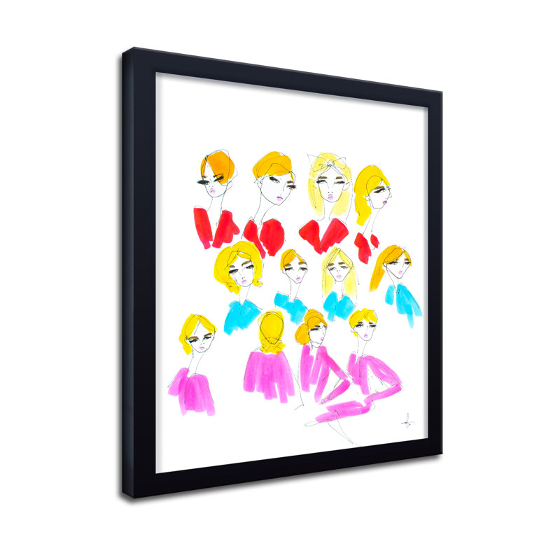 'Blondes' Framed Print Wall Art, 30" H x 24" W x 1.125" D, Framed Print, Black
