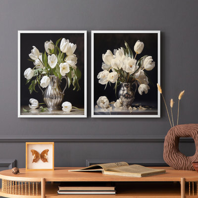 Série FLORAL DCCD - reproduction encadrée de qualité supérieure - prête à être accrochée - aucun clou requis - aucun clou requis