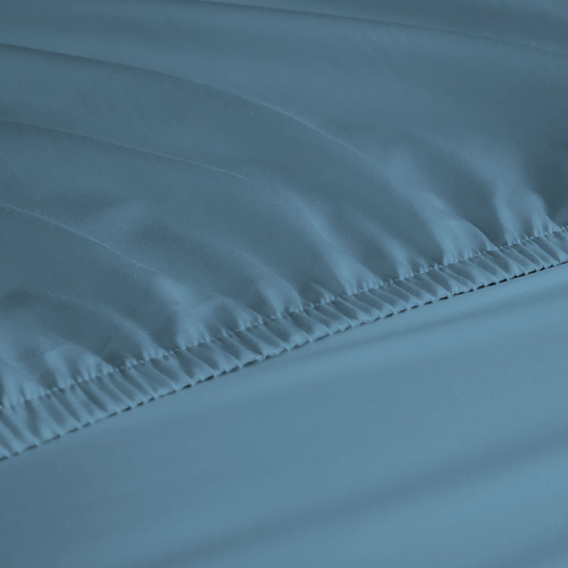 Ensemble de draps en rayonne de bambou 6 pièces , Ensemble de draps pour taille de lit très grand a, Bleu poudreux