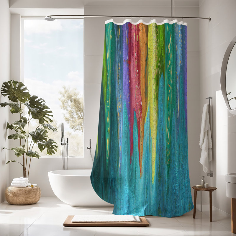 Abstract Shower Curtain, 72" H x 70" W