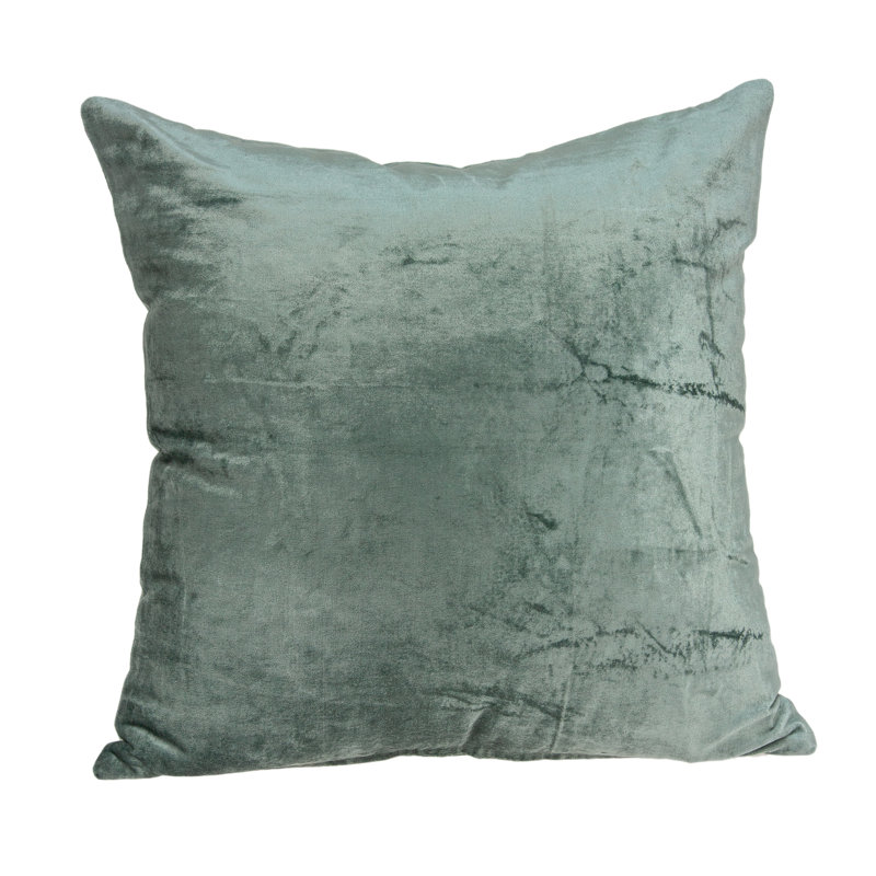 Charlotte Green 22" Square Cotton Blend Solid Decorative Throw Pillow, Polyester/Polyfill, Green, 22" x 22"