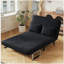 Fauteuil-lit convertible de 39 pouces, canapé-lit à trois volets, dossier et coussin réglables, fauteuil à bascule de loisirs, structure en acier robuste, convient à la maison et au bureau, fauteuil confortable, noir-733072457-733072463